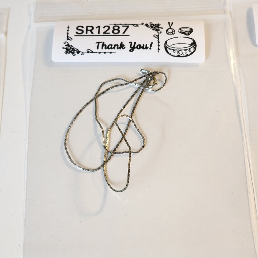 Monet Vintage Silver Tone Box Chain Necklace Classic Minimalist Jewelry 19 Inch - Picture 6 of 6